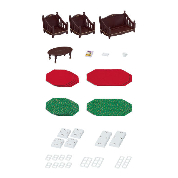 Sylvanian Families Classic Brown Furniture Kitchen Stove Cupboard Dining Table Bed Desk TV Telephone Sofa Doll House Accessories Miniature Toys