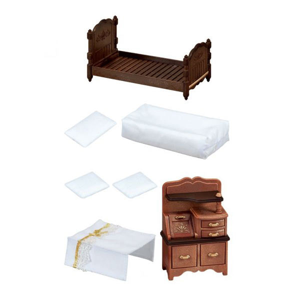 Sylvanian Families Classic Brown Furniture Kitchen Stove Cupboard Dining Table Bed Desk TV Telephone Sofa Doll House Accessories Miniature Toys