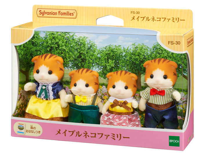 Sylvanian Families Maple Cat Family Twins Baby Doll House Accessories Miniature Toys