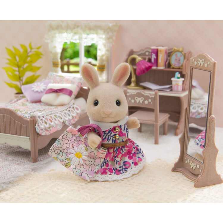 Sylvanian Families 2024 Floral Children's Room Liberty Print Milk Rabbit Doll House Accessories Toys