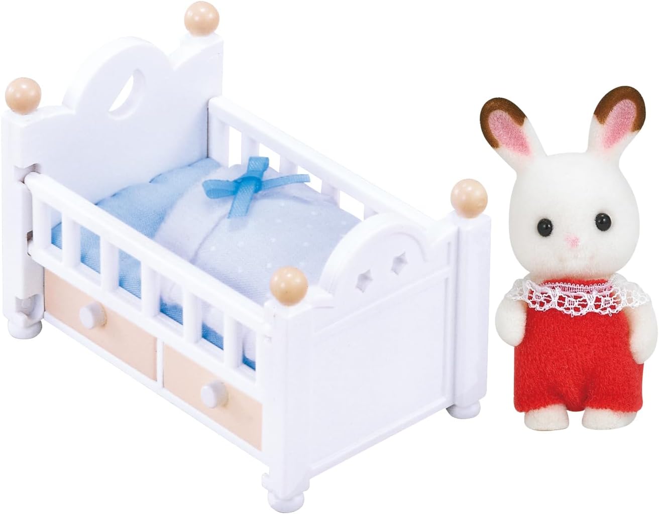 Sylvanian Families Chocolate Rabbit Baby Crib High Chair Bath Doll House Accessories Miniature Toys