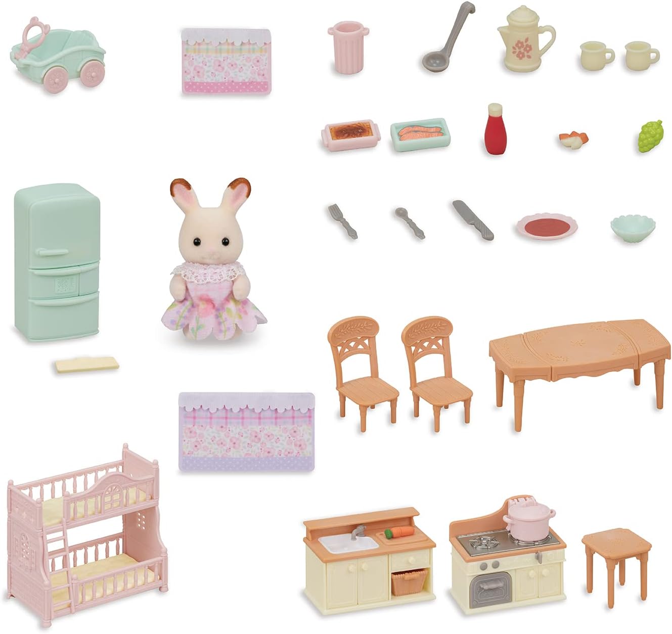 Sylvanian Families Cooking Furniture Set Large House Red Roof Recommended Kitchen Doll House Accessories Toys