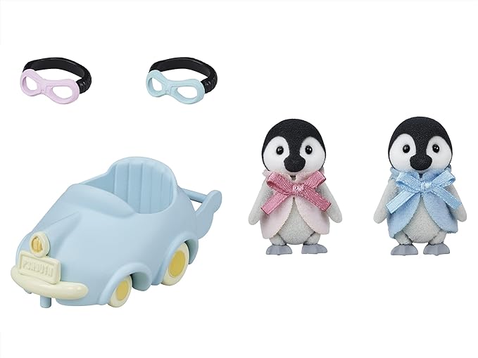 Sylvanian Families Penguin Family Baby Cart Doll House Accessories Miniature Toys