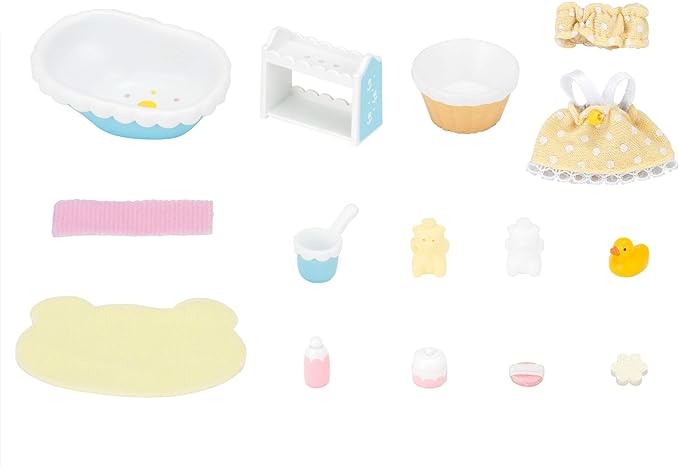 Sylvanian Families Chocolate Rabbit Baby Crib High Chair Bath Doll House Accessories Miniature Toys