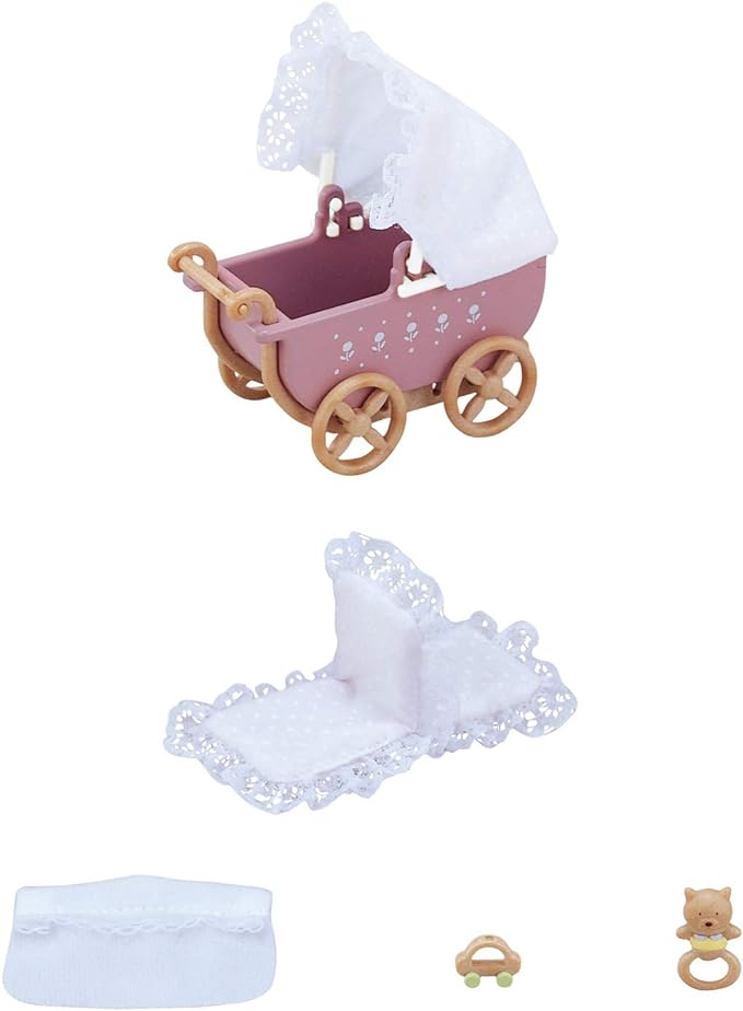 Sylvanian Families Baby and Child Single Two Seater Pram Stroller Doll House Accessories Miniature Toys