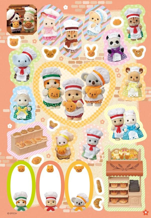 Sylvanian Families Whole Baby Sticker Book Calico Critters Stickers Cat Doll House Accessories