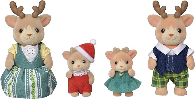 Sylvanian Families Reindeer Family Twins Doll House Accessories Maniature Toys