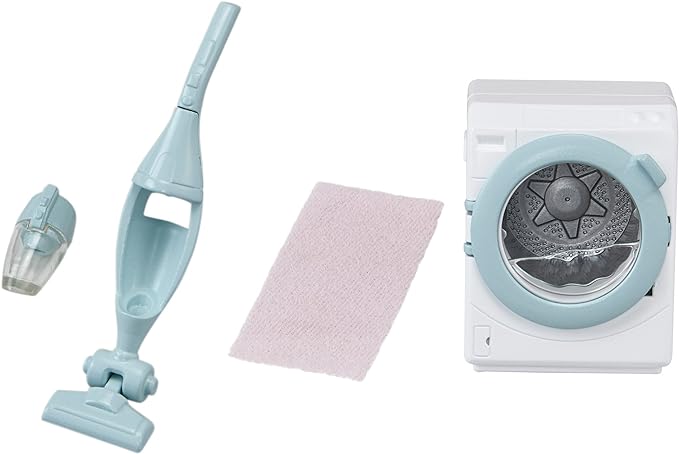 Sylvanian Families Washing Machine Vacuum Clothesline Laundry Set Doll House Accessories Miniature Toys