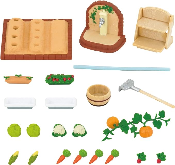 Sylvanian Families Vegetable Gardening Family BBQ Set Doll House Accessories Miniature Toys