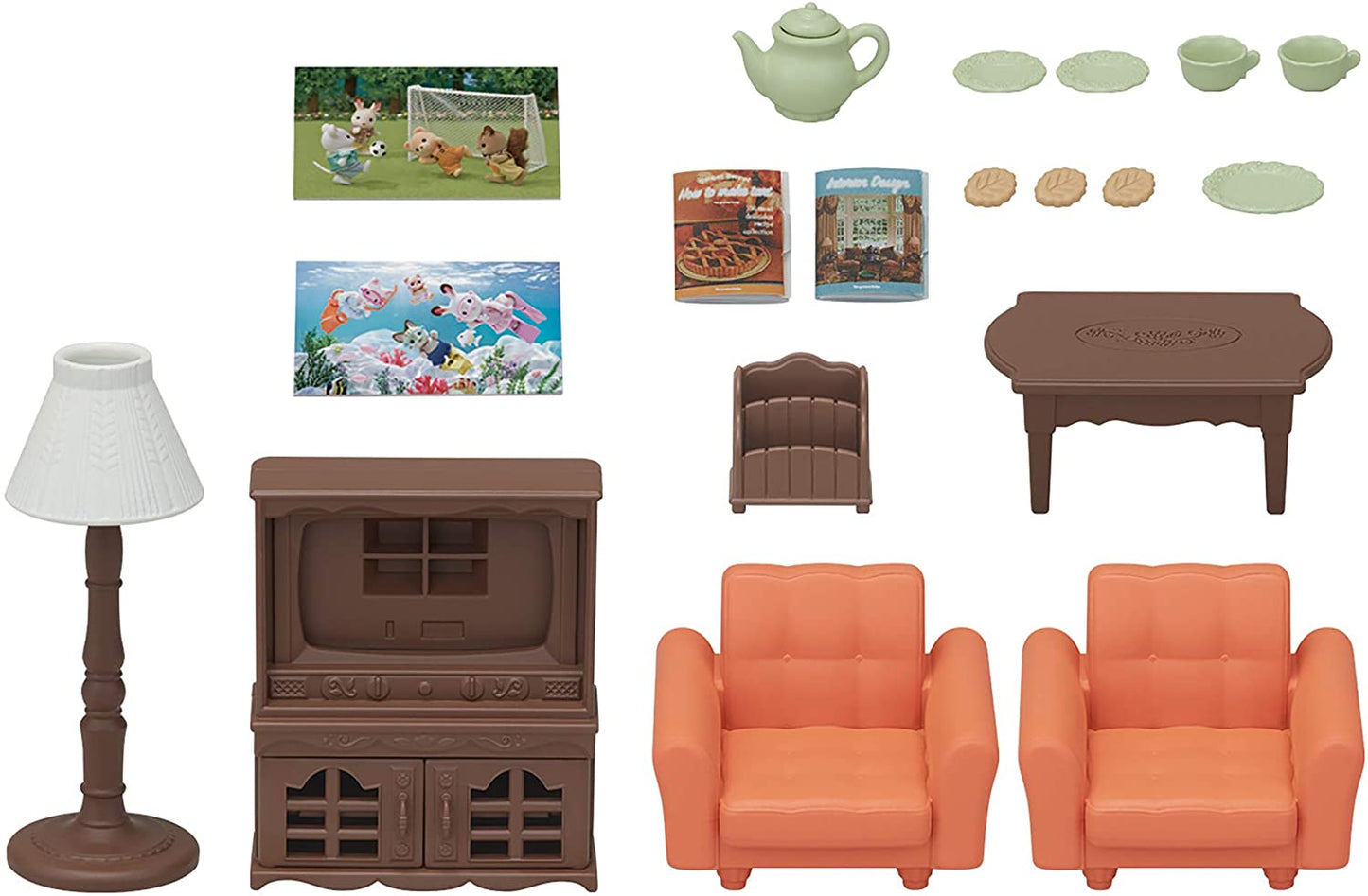 Sylvanian Families Furniture Room Set Kitchen Dining Living Bathroom Bedroom Nursery Baby Doll House Accessories
