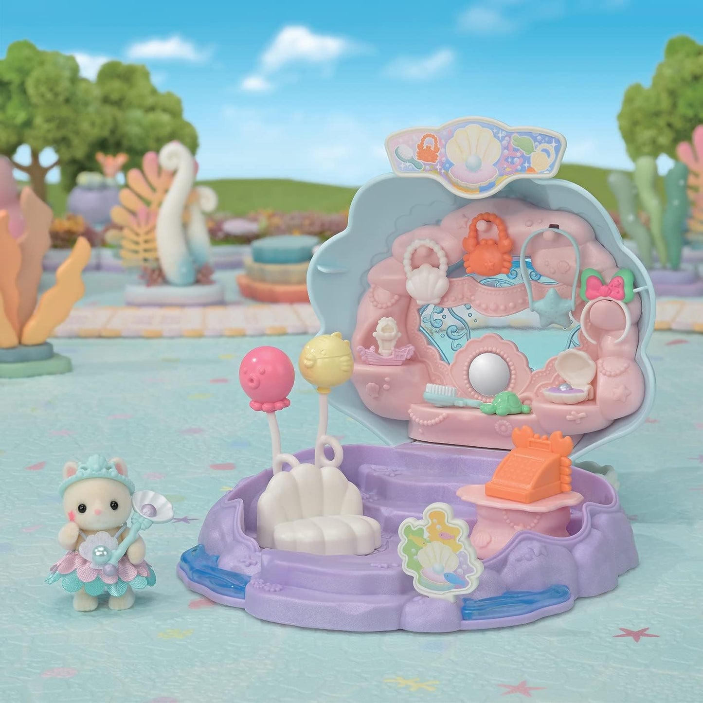 Sylvanian Families Yumeiro Princess Mermaid Shop Cat Baby Doll House Accessories Miniature Toys