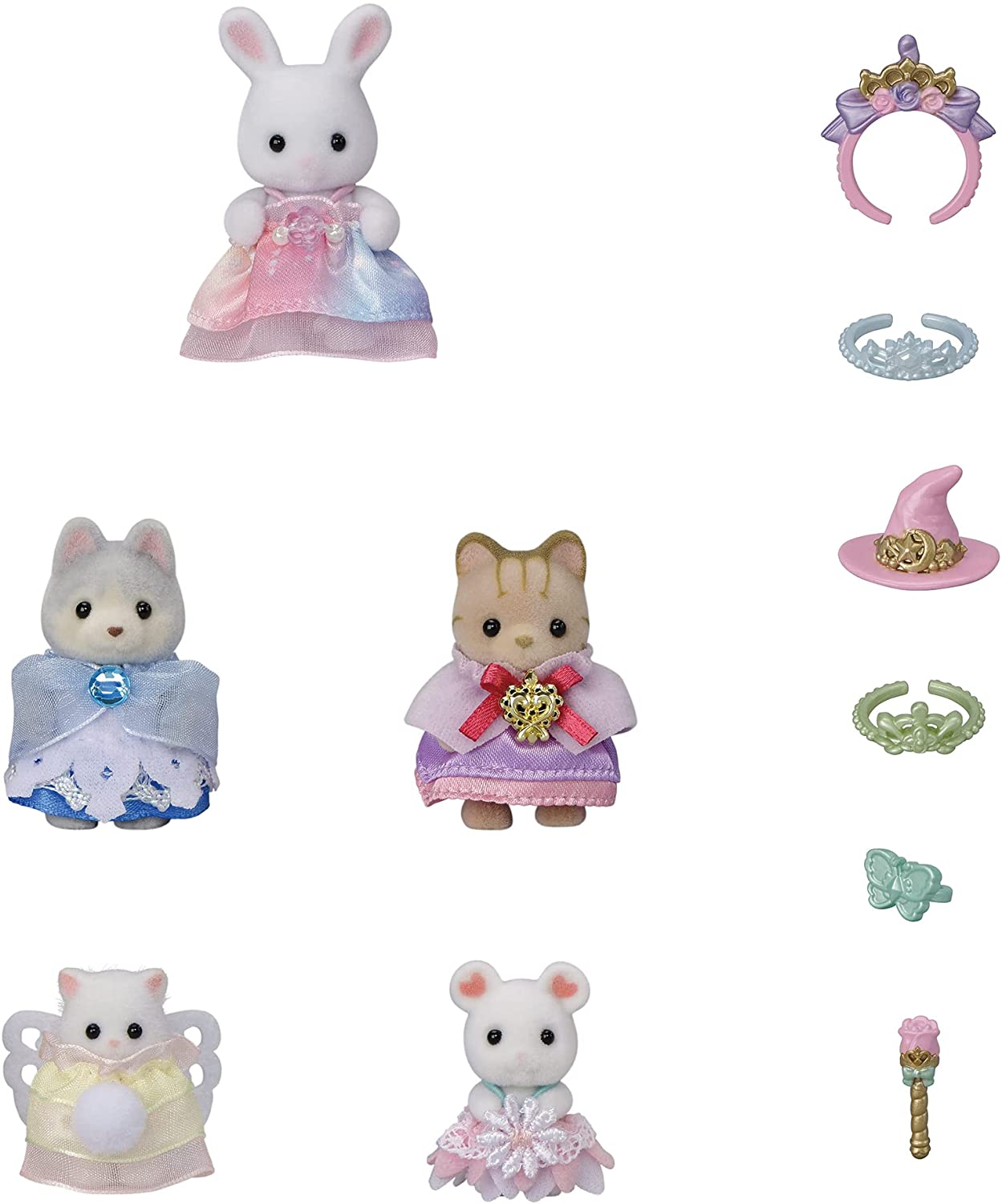 Sylvanian Families Yumeiro Baby Princess Set Cat Husky Rabbit Mouse Doll House Accessories Miniature Toy