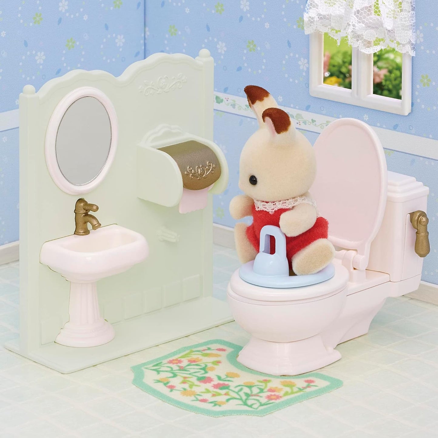 Sylvanian Families Toilet, Bath and Shower Set Doll House Accessories Miniature Toys