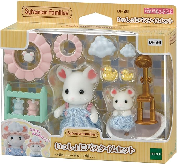 Sylvanian Families 2024 Good Night Bath Time Together Set Rabbit Mouse Baby Doll House Accessories Toys