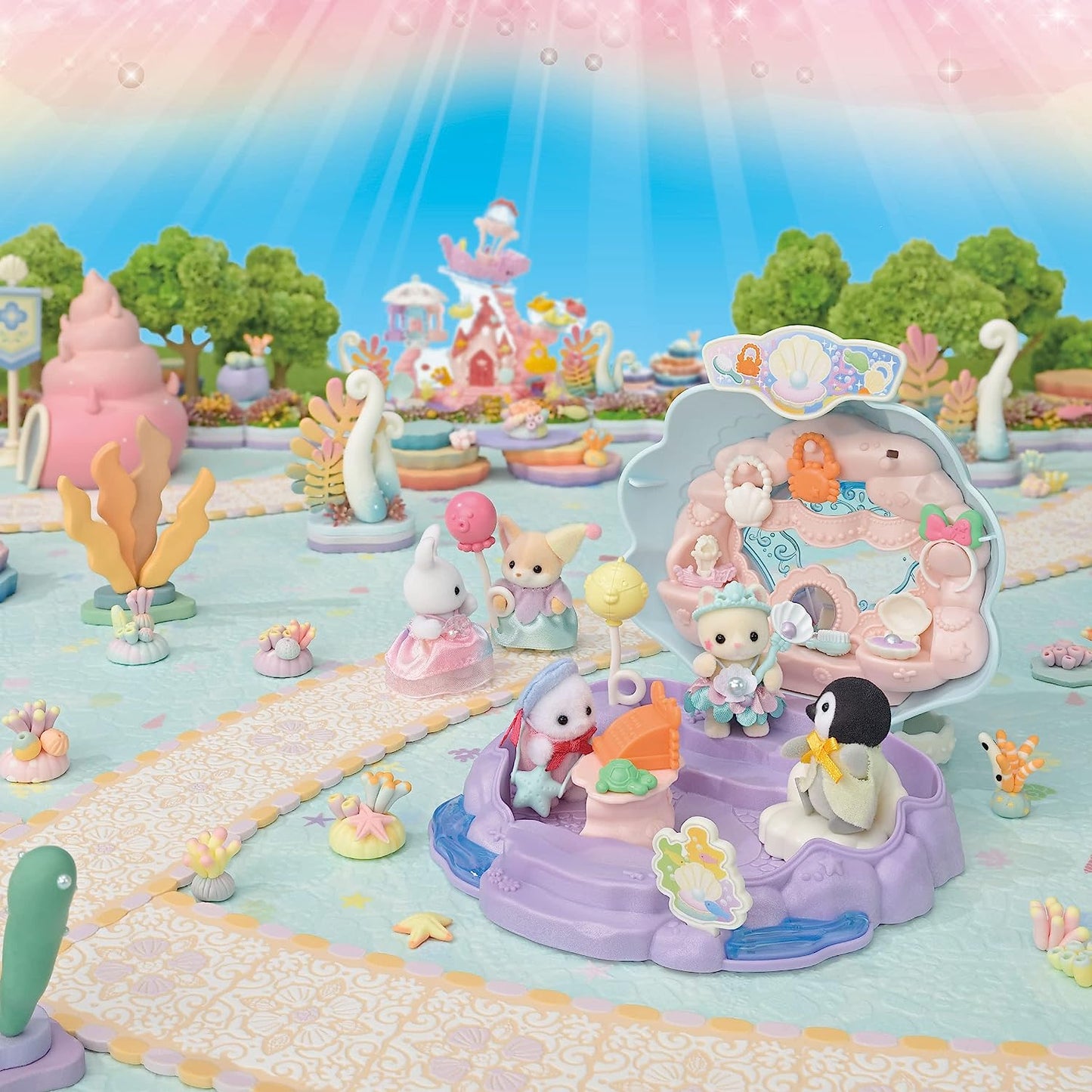 Sylvanian Families Yumeiro Princess Mermaid Shop Cat Baby Doll House Accessories Miniature Toys