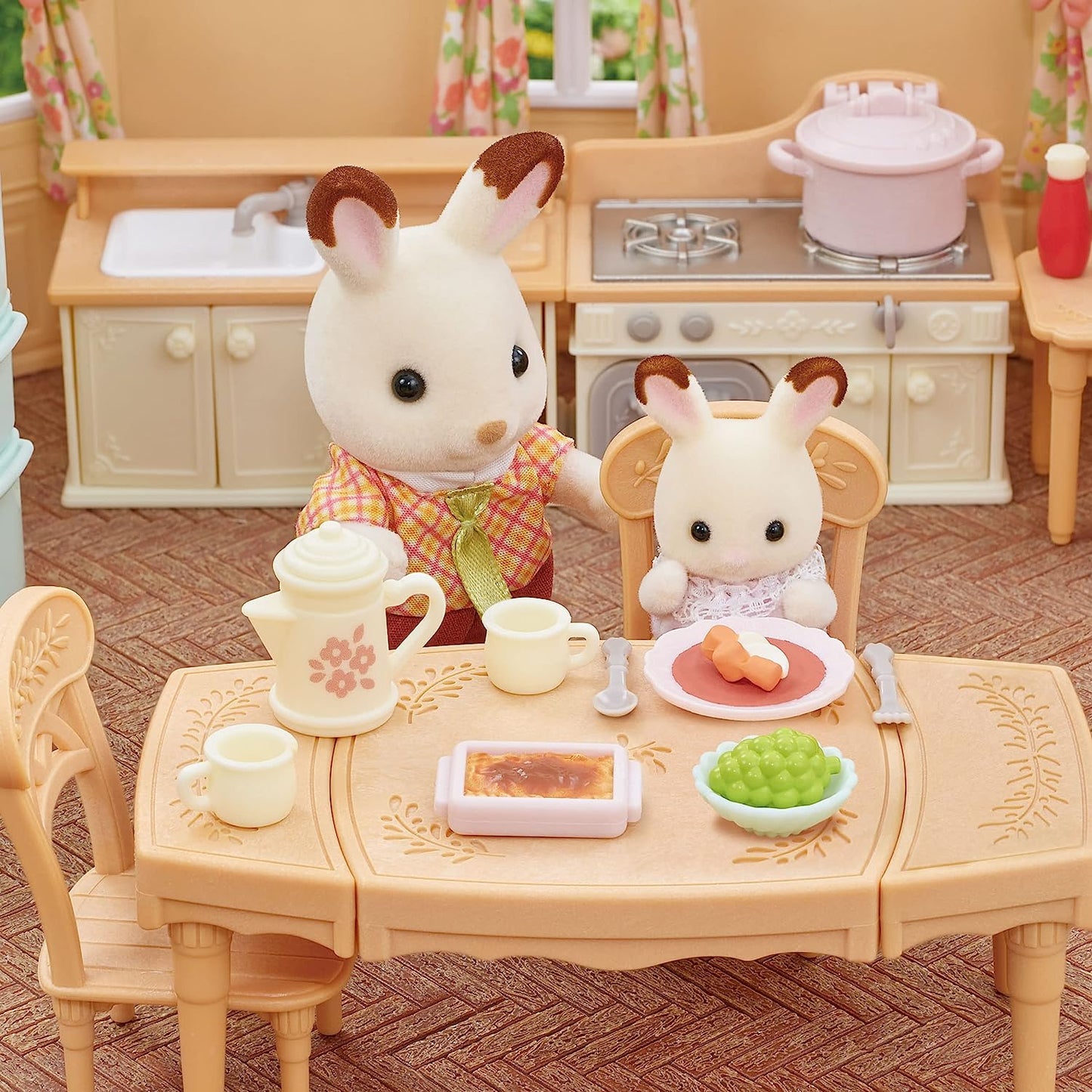 Sylvanian Families Cooking Furniture Set Large House Red Roof Recommended Kitchen Doll House Accessories Toys