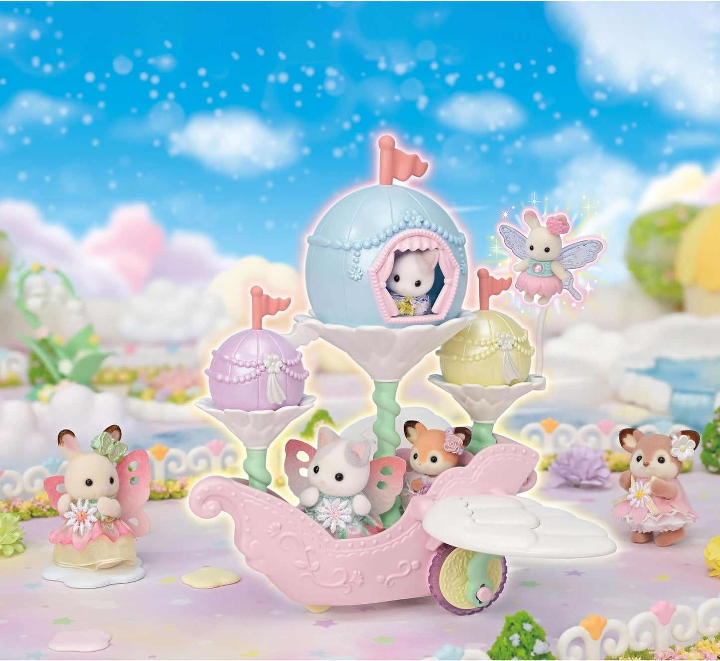 Sylvanian Families 2024 Yumeiro Airship in the Sky F-40 Moonlight Parade Set F-39 Amusement Park Latte Cat Baby Doll Toy