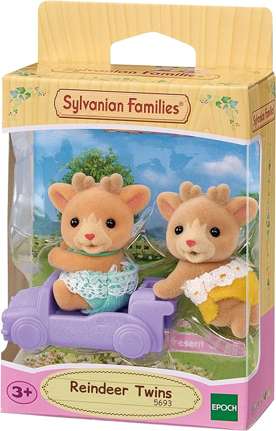 Sylvanian Families Reindeer Family Twins Doll House Accessories Maniature Toys