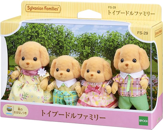 Sylvanian Families Toy Poodle Family Twins Baby Doll House Accessories Miniature Toys