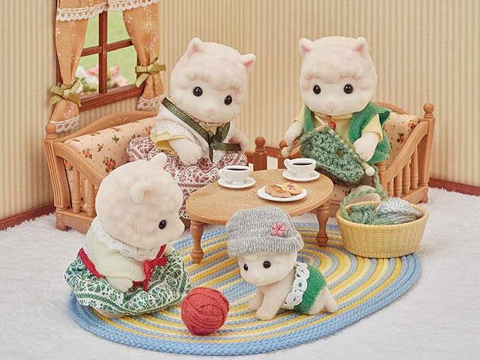 Sylvanian Families Alpaca Family Doll House Accessories Miniature Toys for Kids