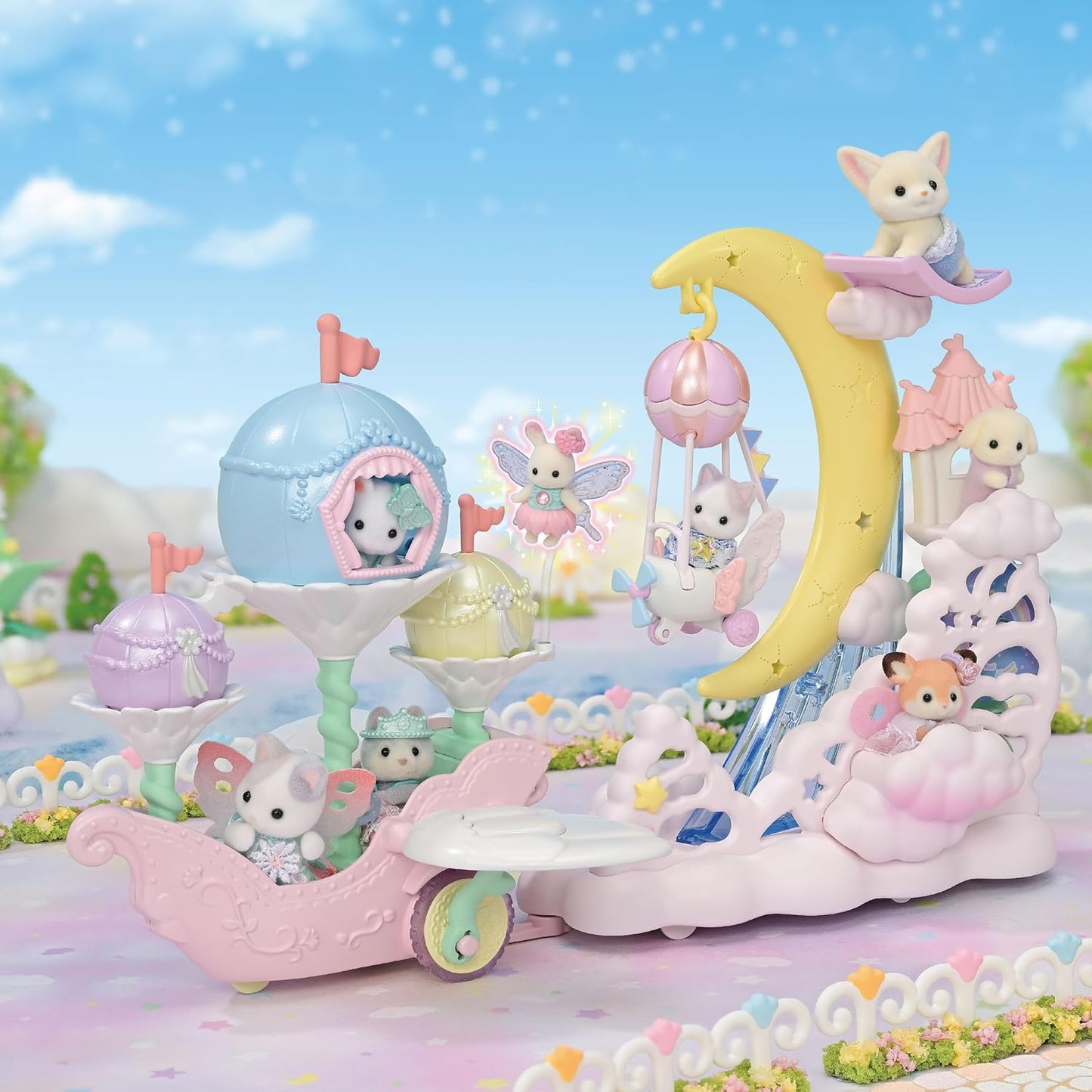 Sylvanian Families 2024 Yumeiro Airship in the Sky F-40 Moonlight Parade Set F-39 Amusement Park Latte Cat Baby Doll Toy