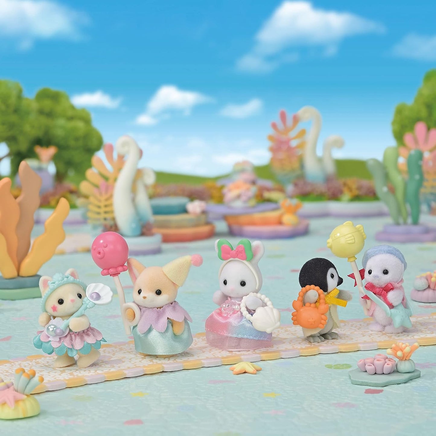 Sylvanian Families Yumeiro Princess Mermaid Shop Cat Baby Doll House Accessories Miniature Toys