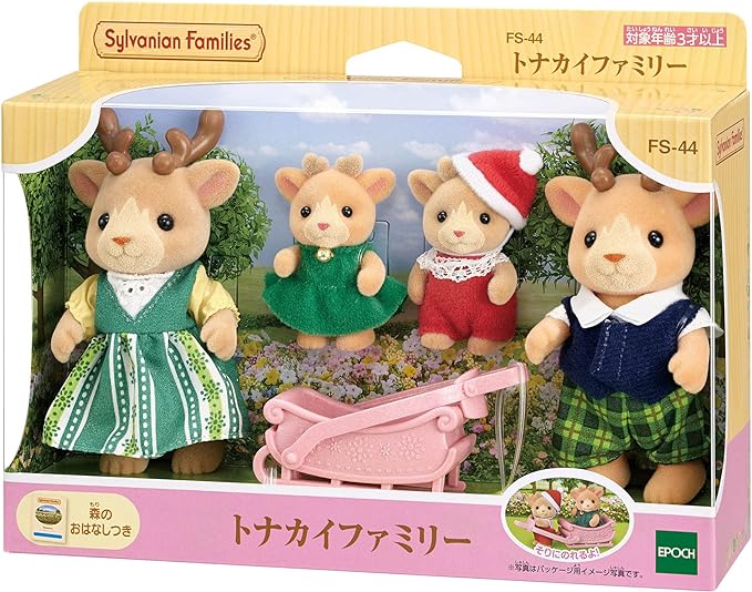 Sylvanian Families Reindeer Family Twins Doll House Accessories Maniature Toys