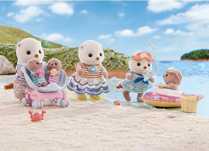 Sylvanian Families 2024 Sea Otter Family Siblings Baby Doll House Accessories Miniature Toys
