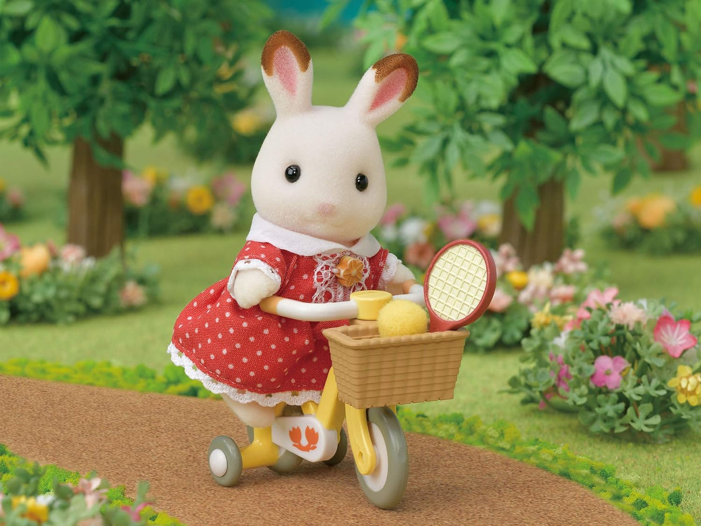 Sylvanian Families Three Seater Kids Bicycle Tricycle and Car Baby Doll House Accessories Miniature Toys