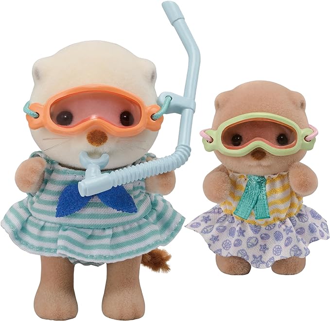 Sylvanian Families 2024 Sea Otter Family Siblings Baby Doll House Accessories Miniature Toys