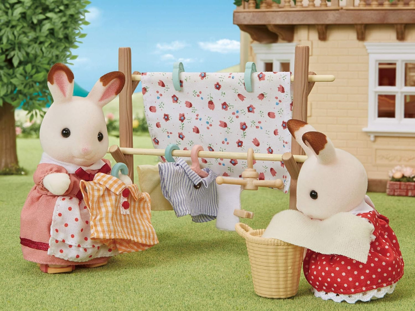 Sylvanian Families Washing Machine Vacuum Clothesline Laundry Set Doll House Accessories Miniature Toys
