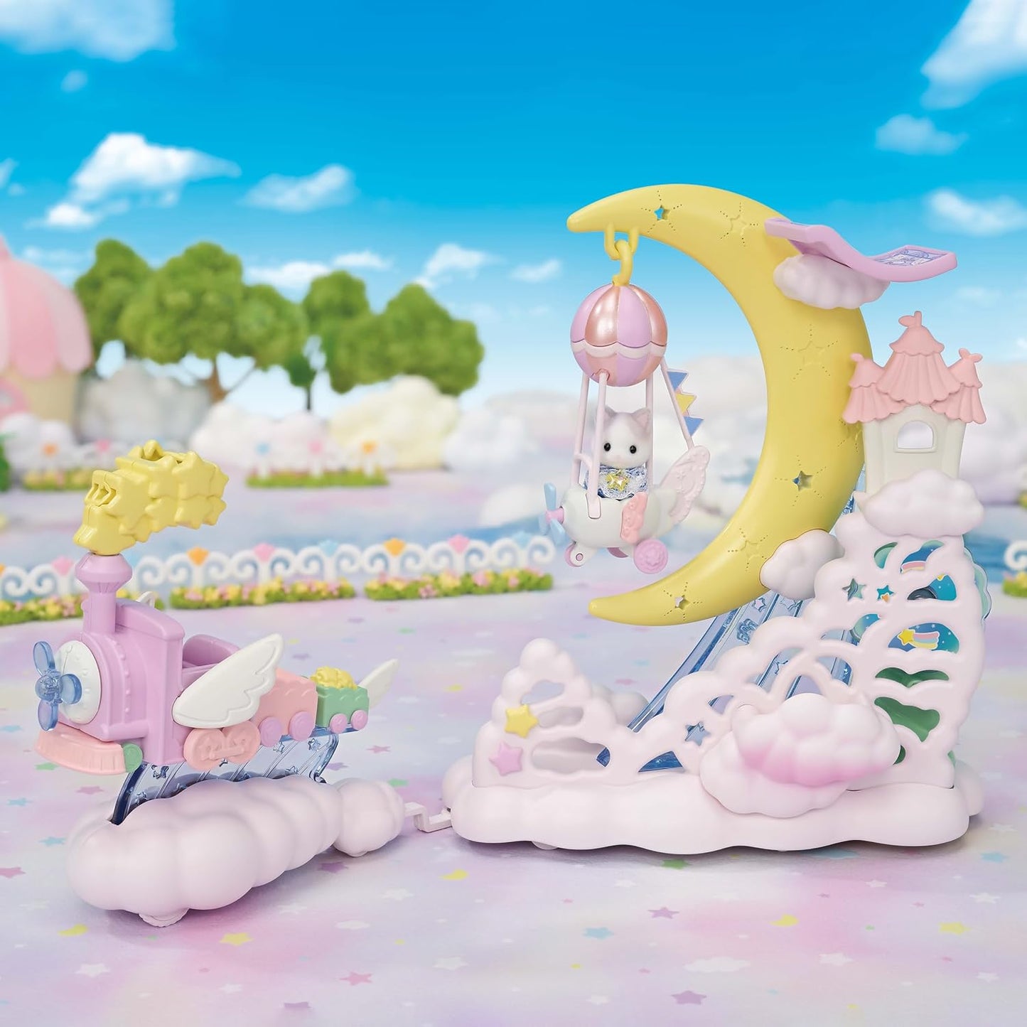 Sylvanian Families 2024 Yumeiro Airship in the Sky F-40 Moonlight Parade Set F-39 Amusement Park Latte Cat Baby Doll Toy