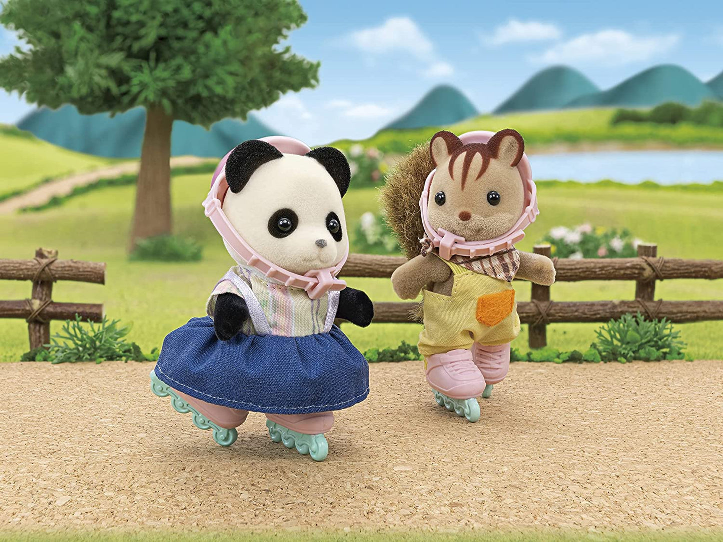 Sylvanian Families Panda Girl Cycling Set Family Doll Critter Doll House Accessories Miniature Toy