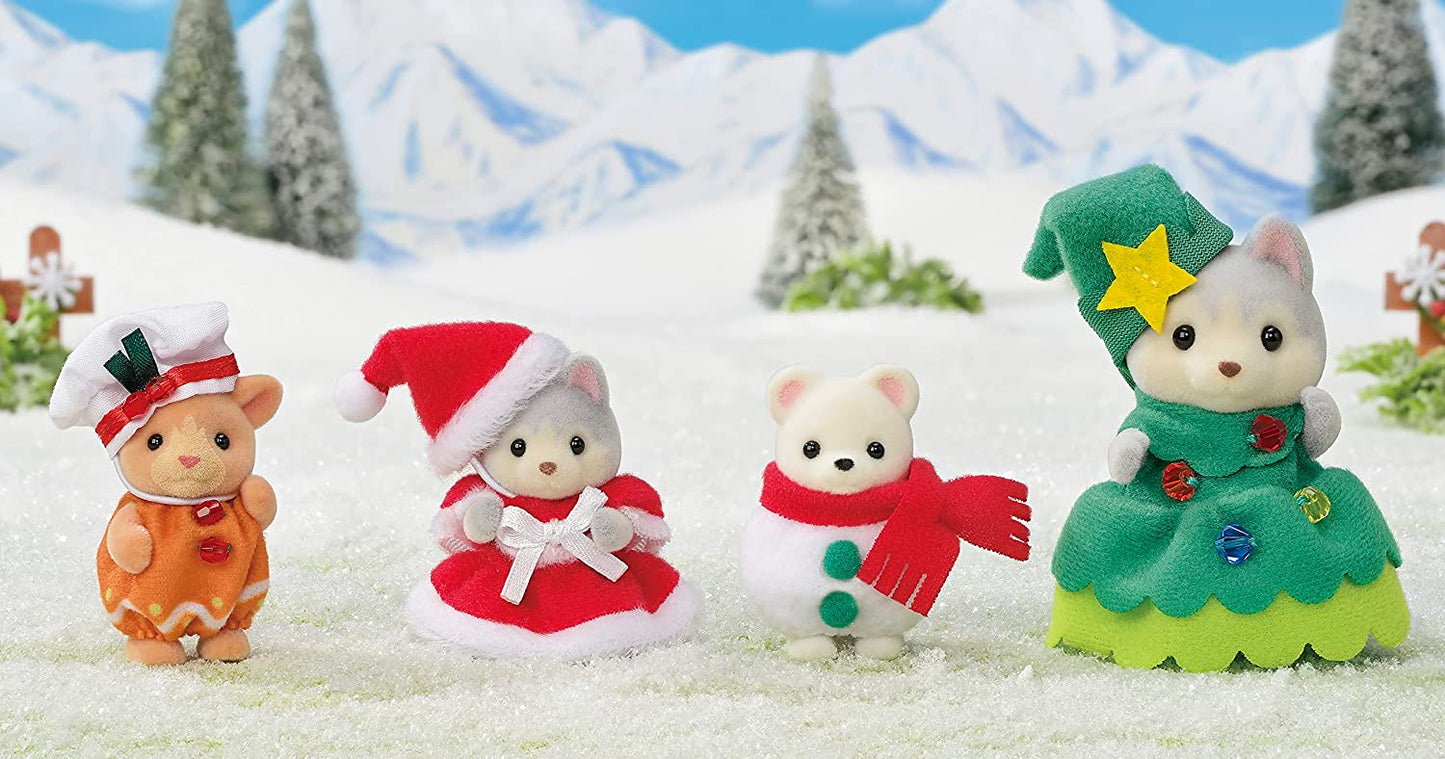 Sylvanian Families Happy Christmas Friends Baby Husky Bear Deer Doll House Accessories Miniature Toy