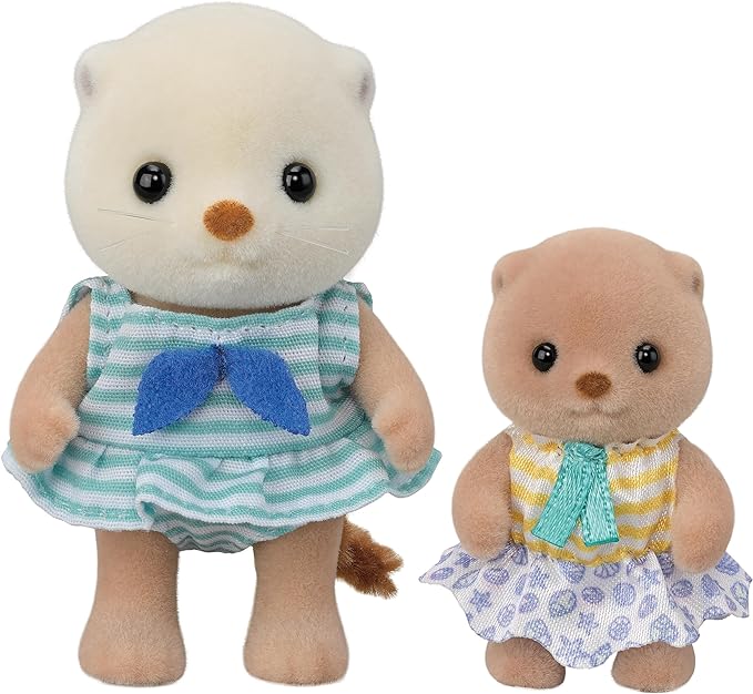 Sylvanian Families 2024 Sea Otter Family Siblings Baby Doll House Accessories Miniature Toys