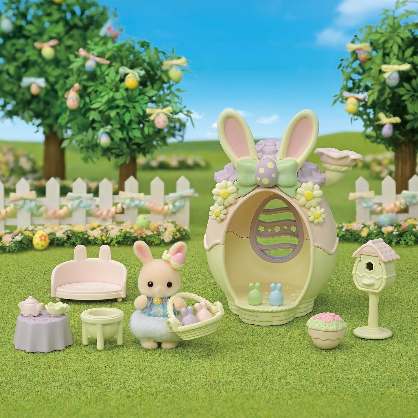 Sylvanian Families 2024 Margaret Rabbit Easter Egg House Baby Doll House Accessories Toys