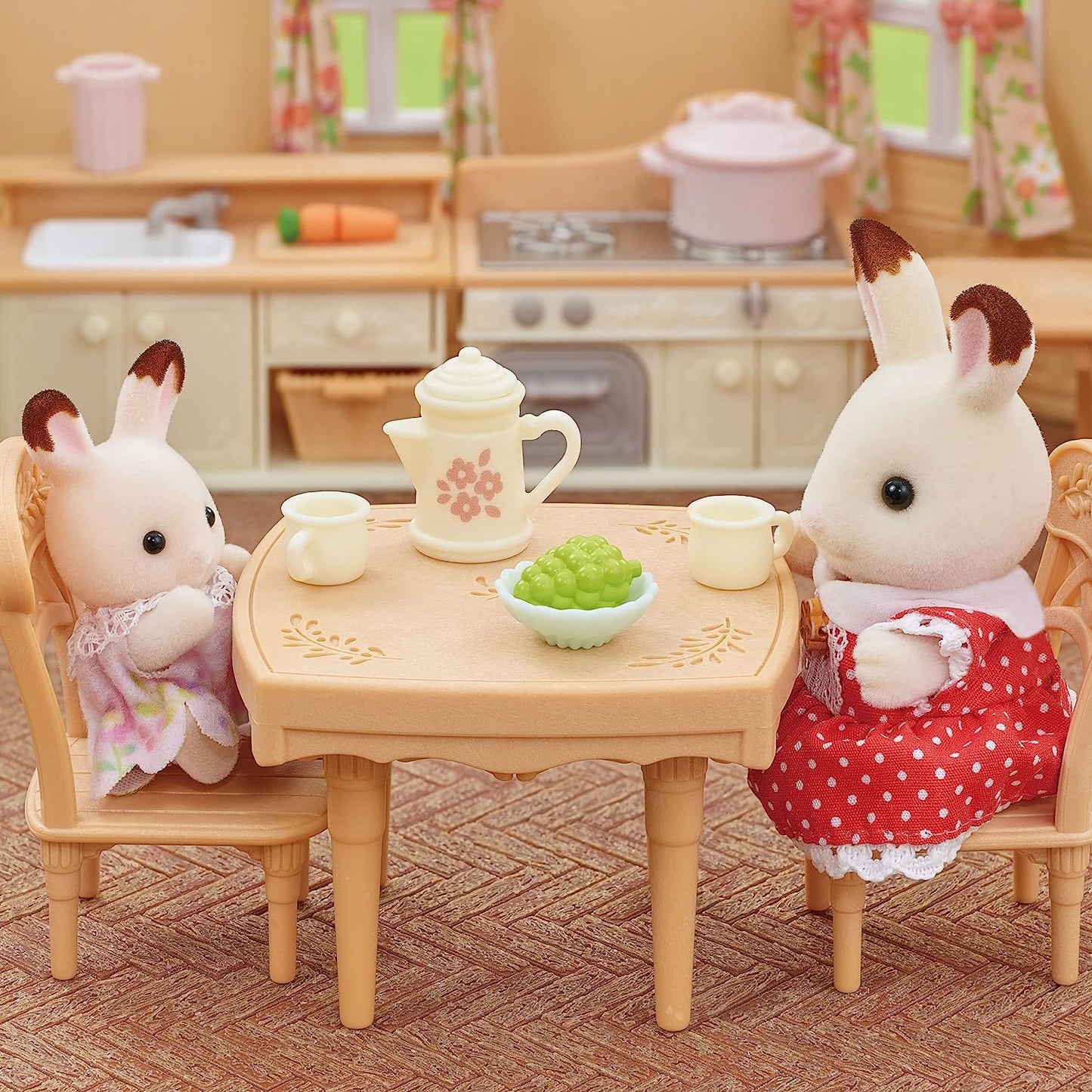 Sylvanian Families Cooking Furniture Set Large House Red Roof Recommended Kitchen Doll House Accessories Toys
