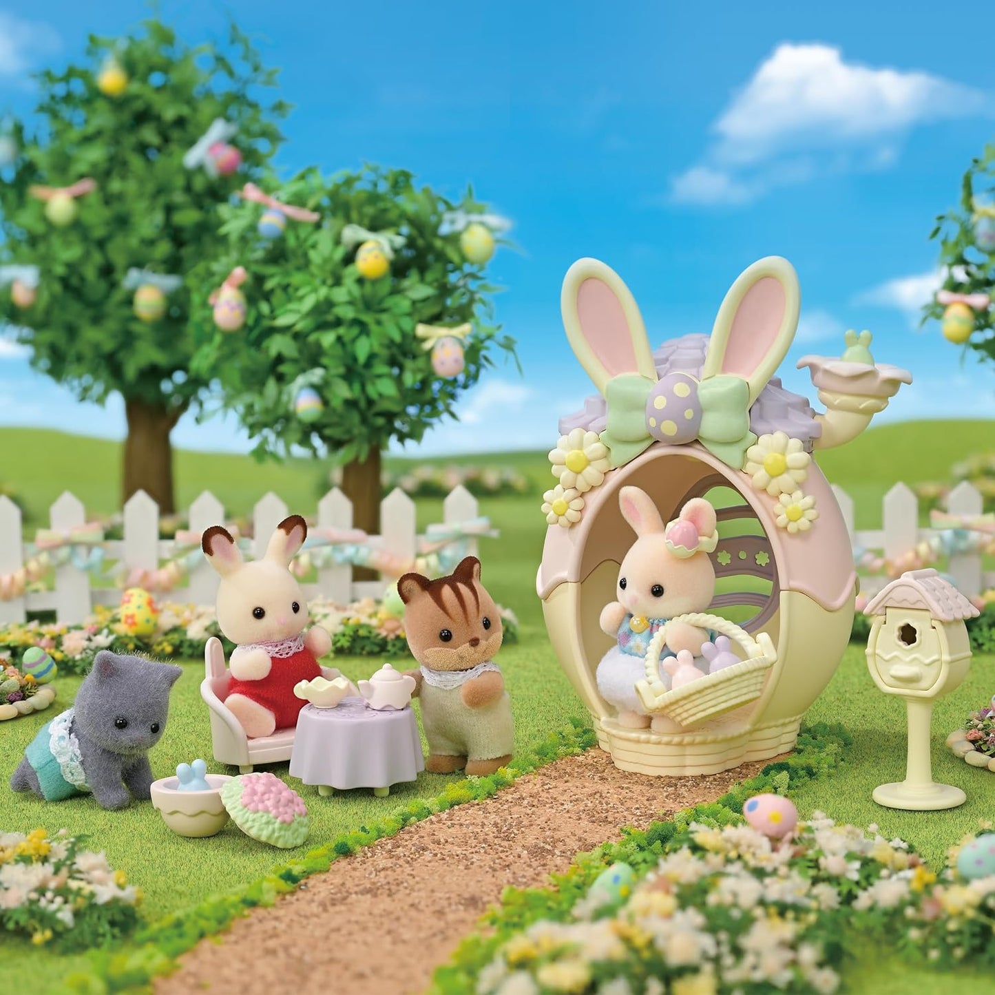Sylvanian Families 2024 Margaret Rabbit Easter Egg House Baby Doll House Accessories Toys