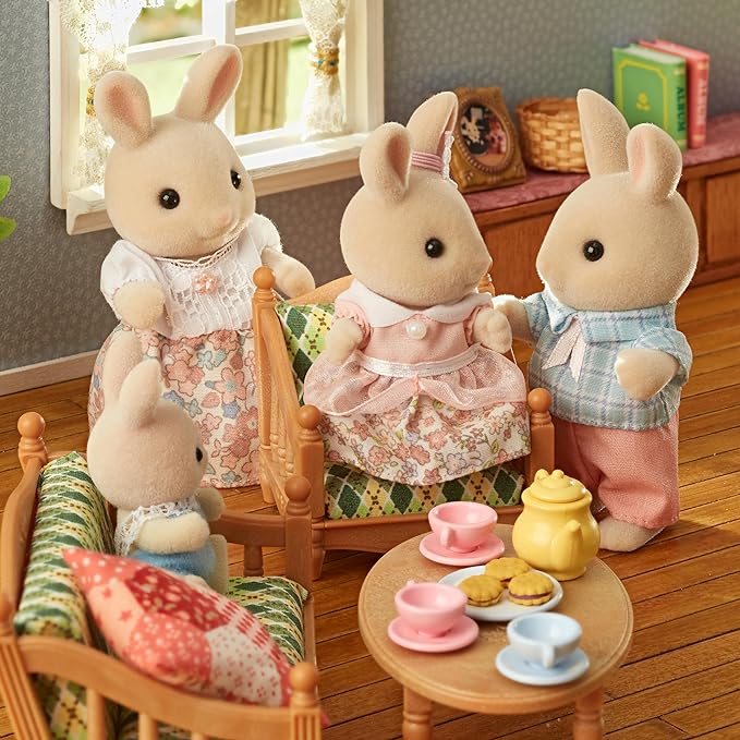Sylvanian Families Milk Rabbit Family Twins Baby Doll House Accessories Miniature Toys