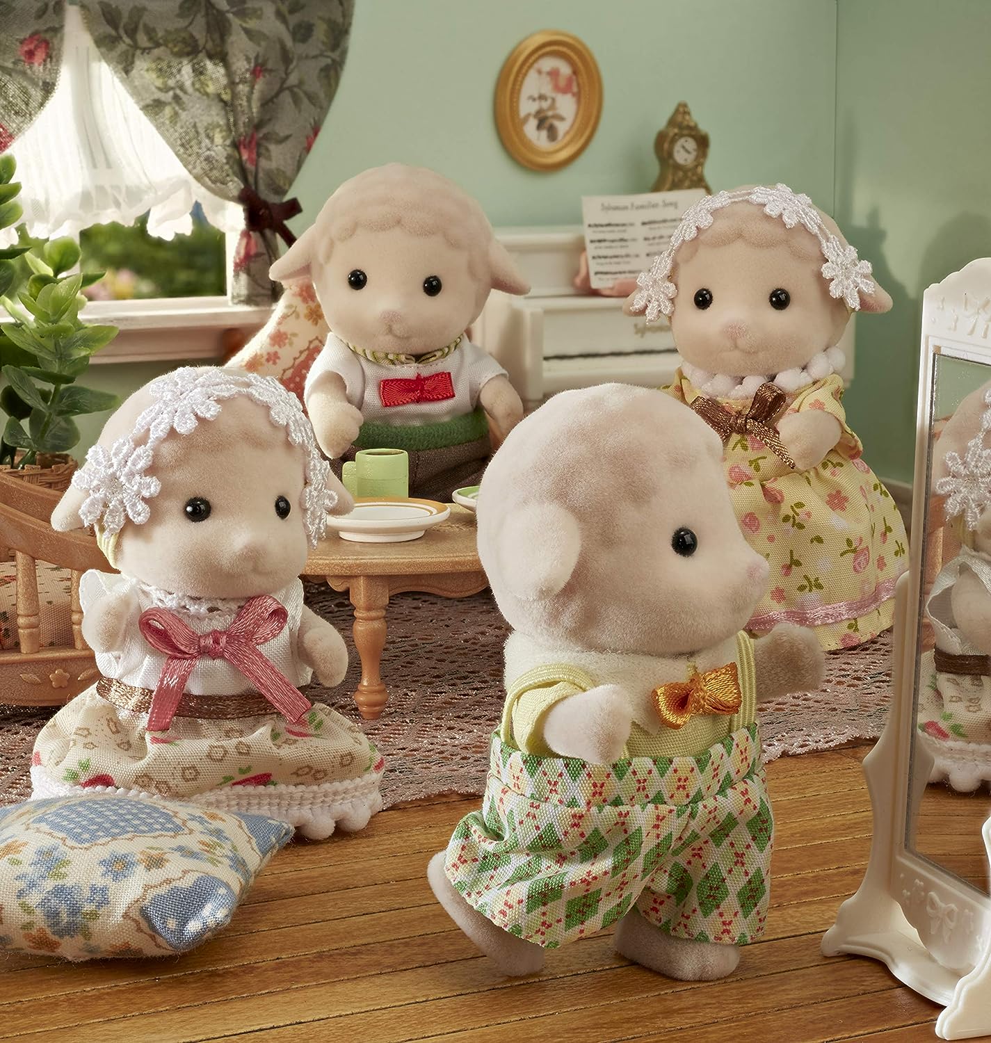 Sylvanian Families Sheep Family Twins Baby Doll House Accessories Miniature Toys