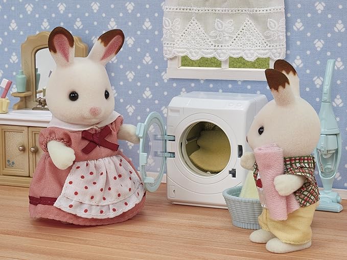 Sylvanian Families Washing Machine Vacuum Clothesline Laundry Set Doll House Accessories Miniature Toys