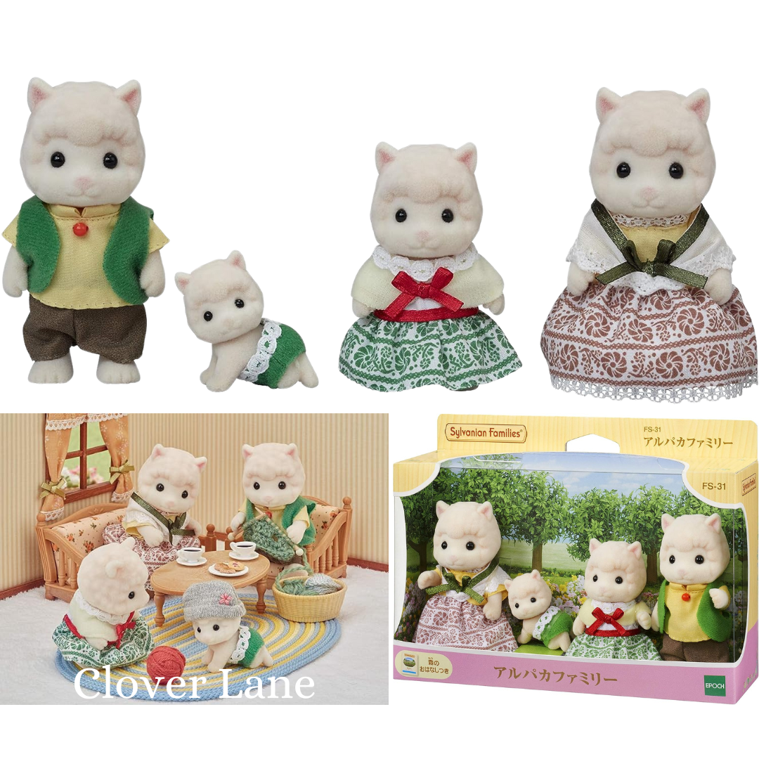 Sylvanian Families Alpaca Family Doll House Accessories Miniature Toys for Kids
