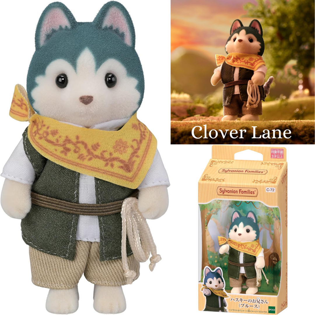 Sylvanian Families Husky Brother Bruce Calico Critters Dog Doll House Accessories Toys