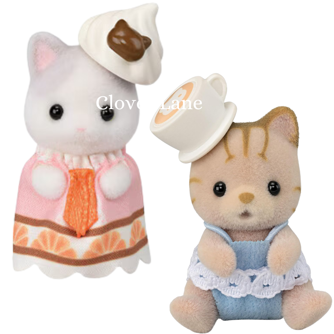 Sylvanian Families 2024 Baby Cake Party Series Blind Bag Cat Rabbit Alpaca Squirrel Baby Doll House Accessories Miniature Toys clover lane cloverlaneph