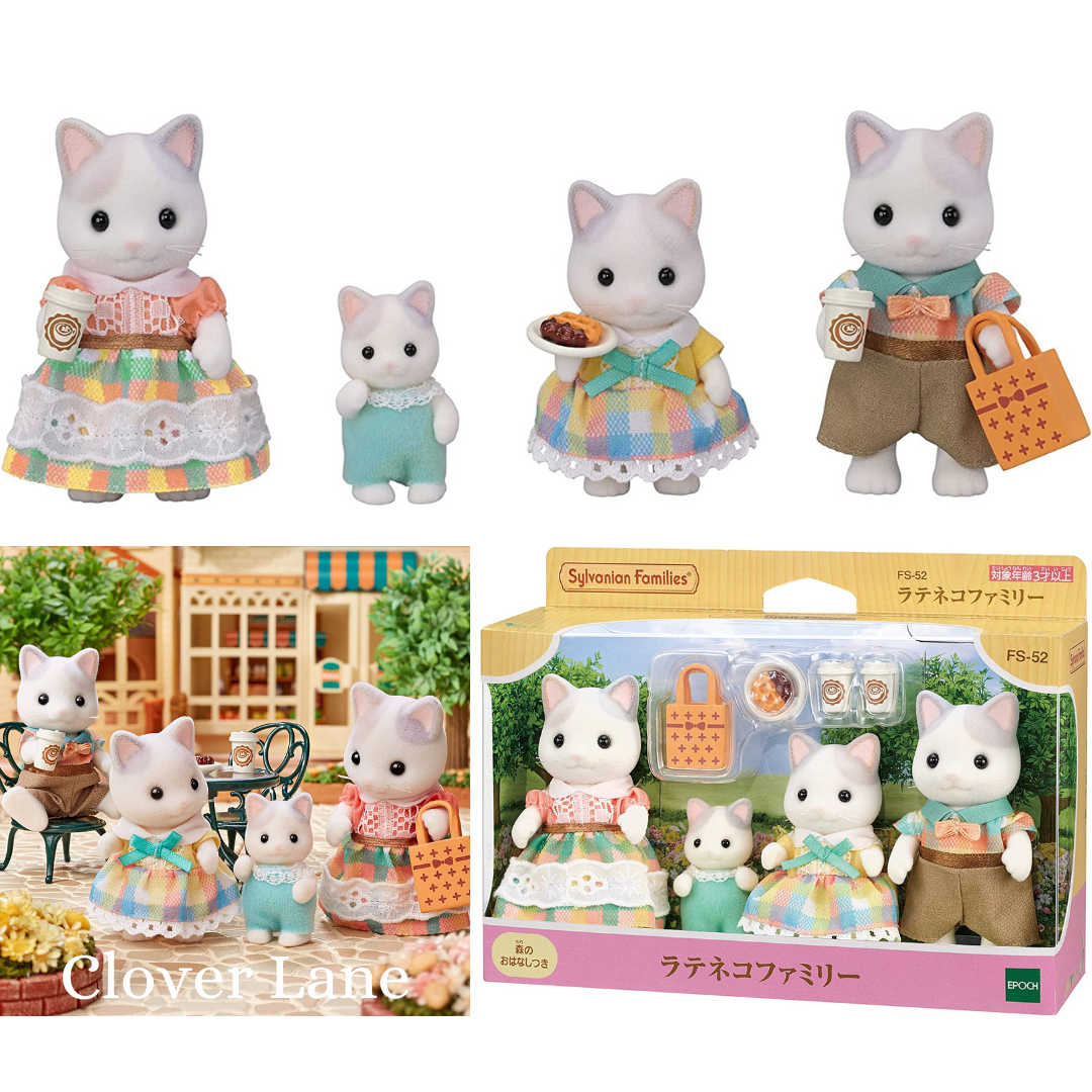 Sylvanian Families Latte Latin Cat Family Doll House Accessories Miniature Toys for Kids