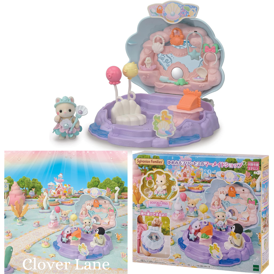 Sylvanian Families Yumeiro Princess Mermaid Shop Cat Baby Doll House Accessories Miniature Toys