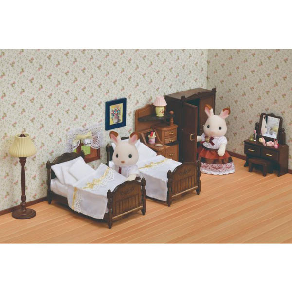 Sylvanian Families Classic Brown Furniture Kitchen Stove Cupboard Dining Table Bed Desk TV Telephone Sofa Doll House Accessories Miniature Toys