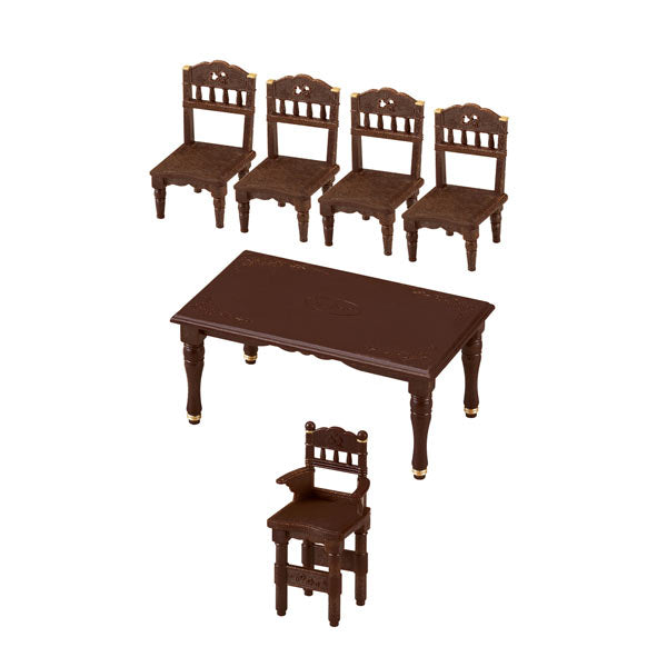 Sylvanian Families Classic Brown Furniture Kitchen Stove Cupboard Dining Table Bed Desk TV Telephone Sofa Doll House Accessories Miniature Toys