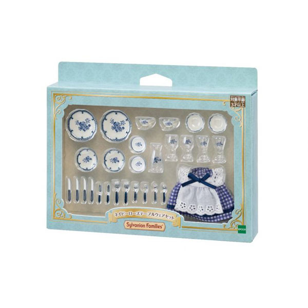 Sylvanian Families Navy Rose Tableware Set Exclusive Doll House Furniture Accessories Miniature Toy
