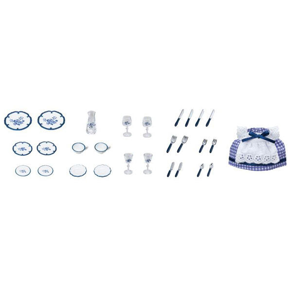Sylvanian Families Navy Rose Tableware Set Exclusive Doll House Furniture Accessories Miniature Toy